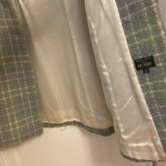 Wool & Mohair Coat - Blue, green and cream check - Picture 4 of 4